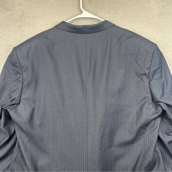Kilburne Finch Blazer Mens 52R Blue Striped 3 Button Wool Blend Business Jacket - Picture 7 of 14